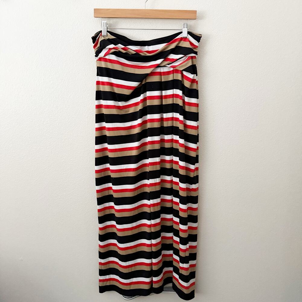 LANE BRYANT | Maxi Skirt Stripe Striped Autumn Orange Tan Black | Size 14/16